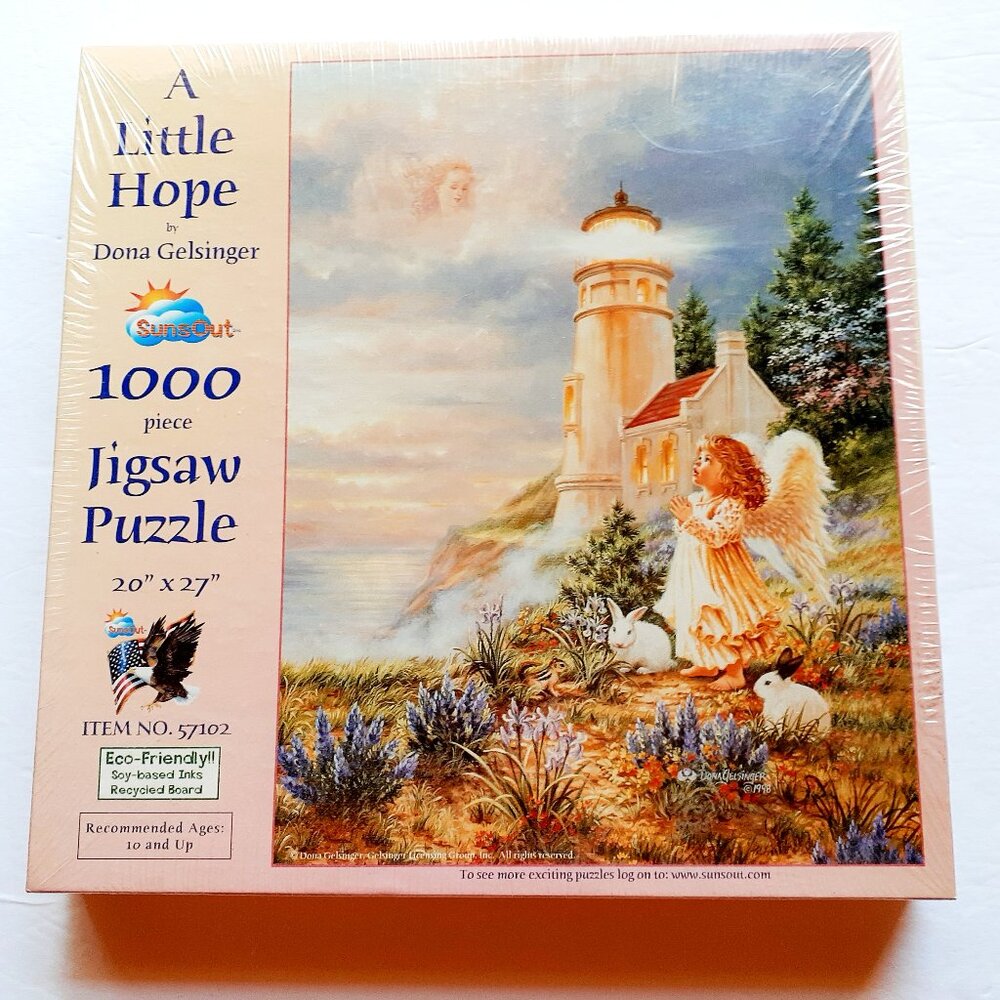 SunsOut Jigsaw Puzzle A Little Hope 1000 Pieces Angel Lighthouse New